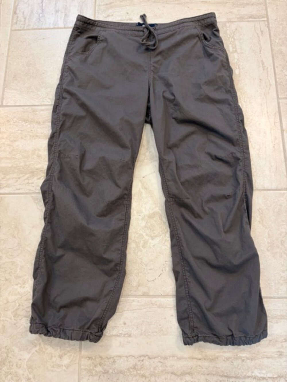 Hollister Pants Womens XL Gray Adjustable Rise Parachute Baggy Streetwear